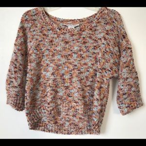 WOMENS AMERICAN RAG CROP ¾ sleeve knit multi color